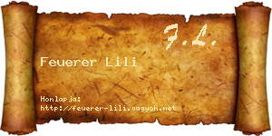 Feuerer Lili névjegykártya